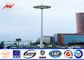 40M Gr65 Steel Tubular Pole / High Mast Light Pole Square Light Bracket For Football Stadium supplier