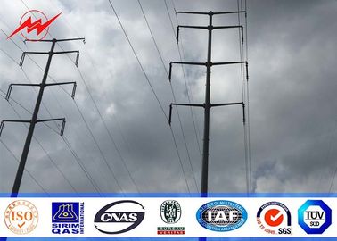 69kv 10m Hot Dip Galvanized Steel Power Pole Distribution Line Pole With Cross Arm Accessories supplier