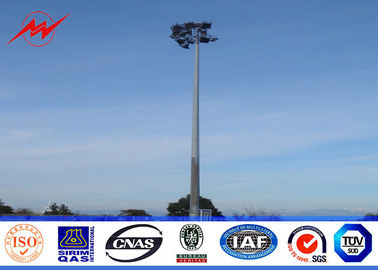 35M Galvanized High Mast Light Pole Lamp Column With Square Lamp Bracket supplier