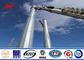 AWS D 1.1 69kv Steel Tubular Electric Power Pole With Galvanized  Cross Arm supplier
