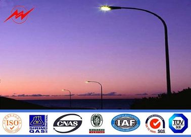 Street Light 3mm Galvanized Steel Pole With Single Bracket supplier