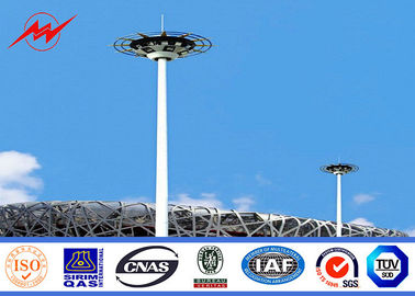 40M Outdoor Hot Dip Galvanized High Mast Tower With Rasing system for Stadium Lighting supplier