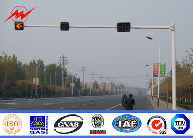 7M Traffic Light Pole Gr65 4m / 6m Galvanized Road Light Poles With 9M Bracket supplier