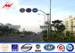 Roadway Traffic Signal Pole , Driveway Galvanised Steel Pole 11M Height 4M Width supplier