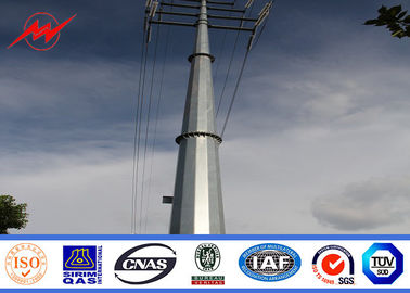 27.5m Columniform Galvanized Steel Pole For Transmission Line , Utility Power Poles supplier