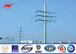 Galvanized Metal Utility Power Poles Tapered 15m / 17m High Voltage 10 Kv - 220 Kv supplier