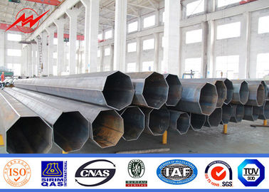 Q235 Q345 Q460 69kv Galvanized Steel Pole , Power Transmission Line Pole supplier