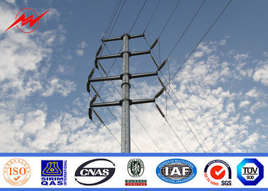 11kv Polygonal Utility Power Poles Tower Galvanized Steel Overhead 25KN Load supplier