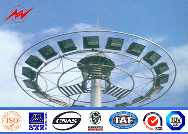 40M 60 nos LED Lights Galvanized High Mast Sports Light Tower With Round Lantern Carriage supplier