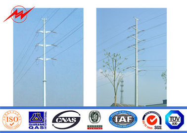 11KV38KV Hot Dip Galvanized Electric Power Pole , Octagonal Electric Utility Poles supplier