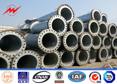 11 Kv Insolutors Steel Utility Poles , Hot Dip Galvanized Power Distribution Pole supplier