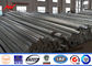 Octagonal Steel Electric Transmission Poles , Galvanized Metal Utility Poles supplier