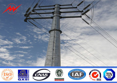 15M 1200 Dan Steel Power Pole , Tubular Steel Pole With Galvanization Surface Treatment supplier