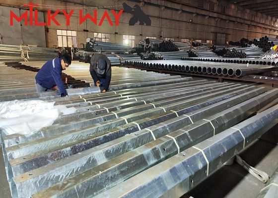 9m 200dan 400dan 650dan Galvanized Transmission Electrical Metal Pole For Distribution Line supplier