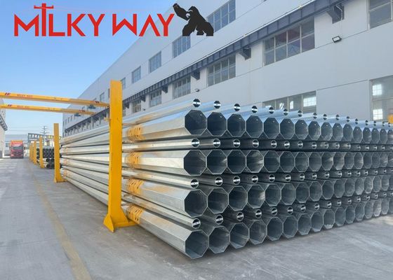 16m transmission line steel pole tower & Power Transmission Poles supplier
