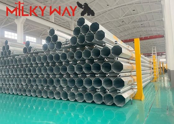 15M 8KN Gr65 Steel Tubular Pole for Africa Market with and BV Certification and 3mm Wall Thickness supplier