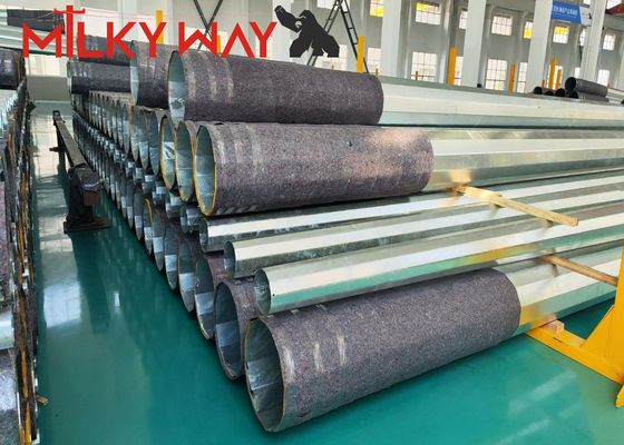 20-40m Steel Pole Transmission Line With Hot Dip Galvanization Of 80-100µm supplier