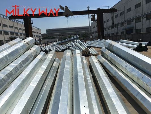 Power Distribution Electric Steel Pole 35FT 40Ft Hot Dip Galvanized Finish supplier