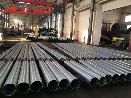 14M Steel Utility Pole for 110KV Termination Transmission with Bitumen Coating and Long Life Design supplier