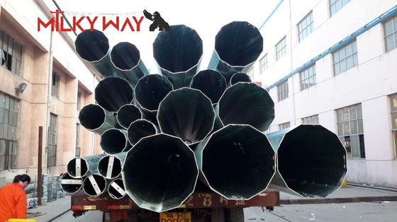 Power Distribution Electric Steel Pole 35FT 40Ft Hot Dip Galvanized Finish supplier