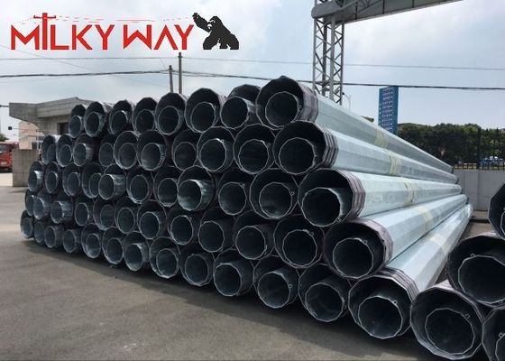 12M 16KN Steel Tubular Electric Pole For Electrical Distribution Line Transmission Project supplier