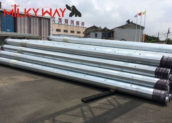 12M 16KN Steel Tubular Electric Pole For Electrical Distribution Line Transmission Project supplier