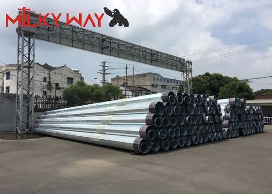 12M 16KN Steel Tubular Electric Pole For Electrical Distribution Line Transmission Project supplier