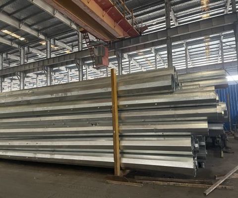 11.9M 8kn Galvanized Electric Pole With Three Sections Multifunction Ladder Top supplier