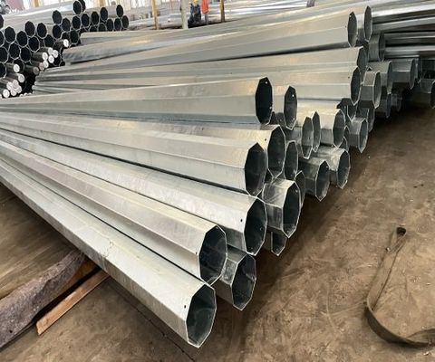11.9M 8kn Galvanized Electric Pole With Three Sections Multifunction Ladder Top supplier