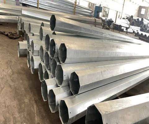 11.9M 8kn Galvanized Electric Pole With Three Sections Multifunction Ladder Top supplier