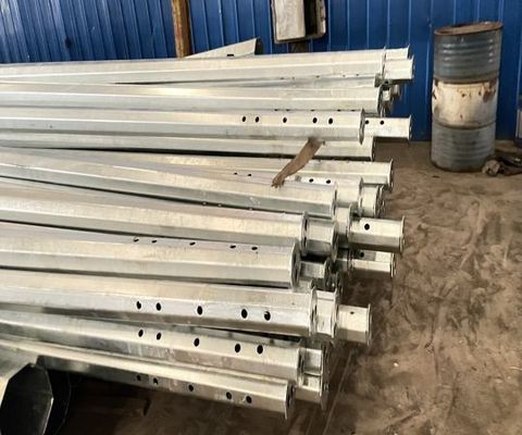 11.9M 8kn Galvanized Electric Pole With Three Sections Multifunction Ladder Top supplier
