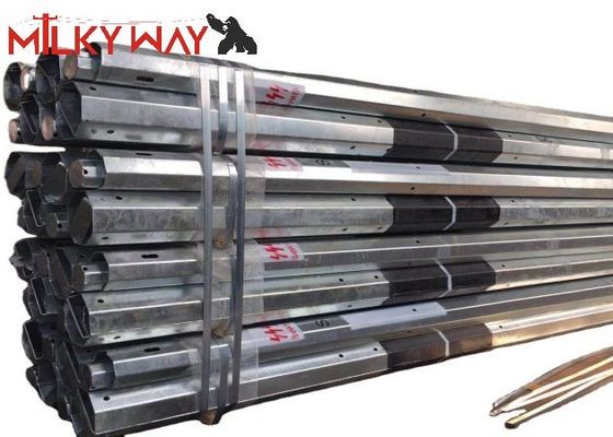 15M 6mm Thickness Customized Power Transmission Poles Galvanized Steel supplier