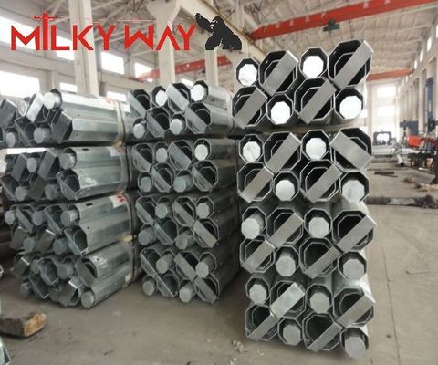 15M 6mm Thickness Customized Power Transmission Poles Galvanized Steel supplier