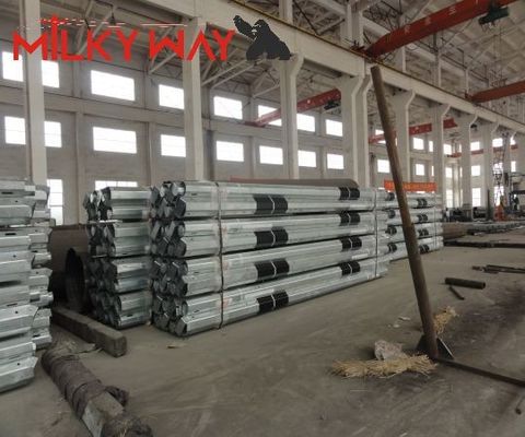 15M 6mm Thickness Customized Power Transmission Poles Galvanized Steel supplier