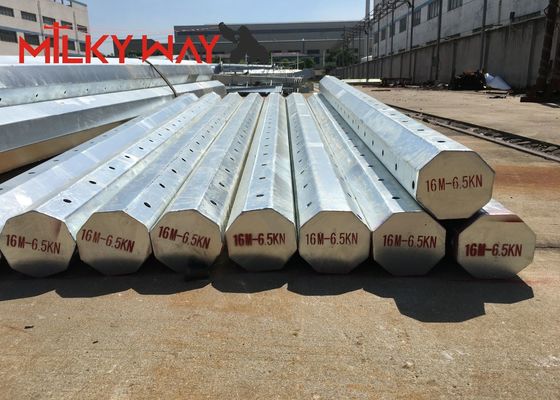 30ft 66kv Steel Utility Pole for Power Transmission Line with Double Arms Designed for Easy Maintenance supplier