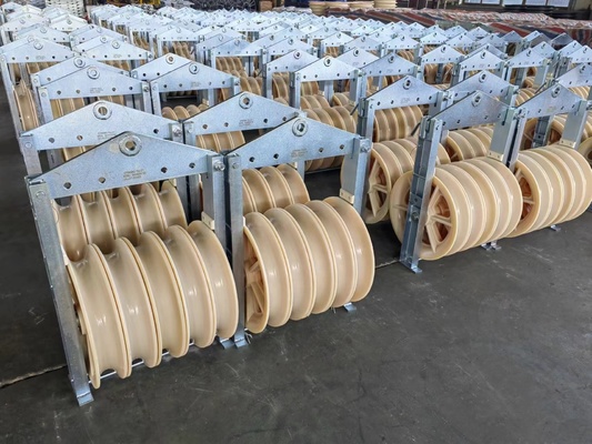660mm*100mm Nylon Cable Pulley 220V Stringing Block for Construction Works supplier