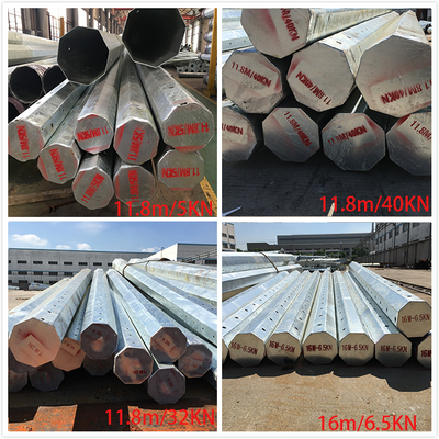 18m 33kV Steel Utility Power Pole with Q235 Material for Transmission Line Tower supplier