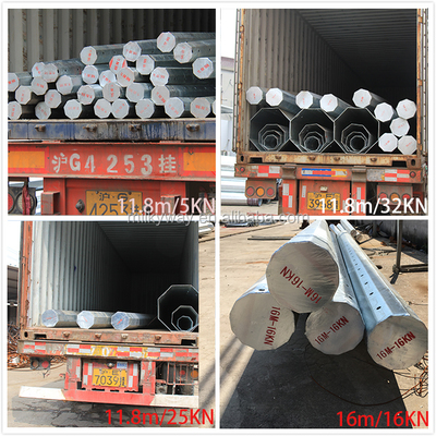 18m 33kV Steel Utility Power Pole with Q235 Material for Transmission Line Tower supplier