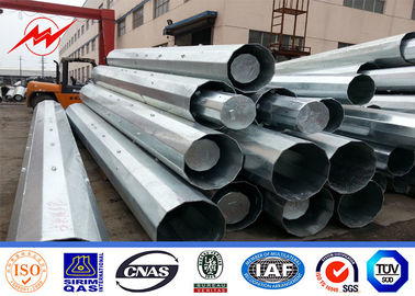 11m 12m 2 Segments S355JR Q345 Steel Power Transmission Pole With Fiberglass supplier