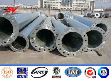 11m 12m 2 Segments S355JR Q345 Steel Power Transmission Pole With Fiberglass supplier