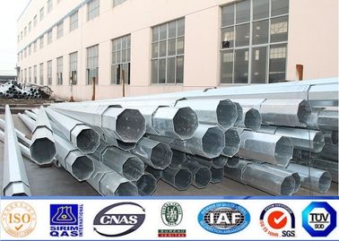 86KV Galvanized 11m Steel Power Pole , Steel Transmission Pole 3mm Thickness supplier