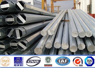 86KV Galvanized 11m Steel Power Pole , Steel Transmission Pole 3mm Thickness supplier