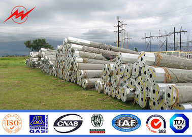 15M Galvanized Utility Power Poles With Suspension Double Arm Accessories supplier