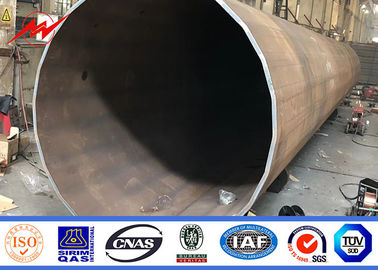 90FT Flange Type 3 Segements Galvanized Steel Pole Monopole With Bitumen supplier