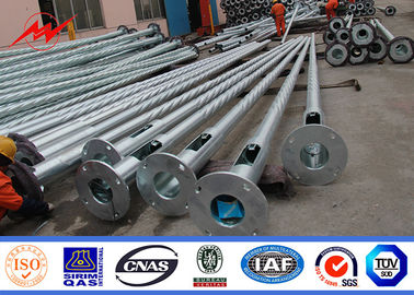 Hot Dip Galvanized Street Electric Pole With 3M Double Curved Lighting Arm supplier