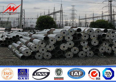 9m - 3kn Galvanized Utility Power Poles For Outside Electrical Distribution Line supplier