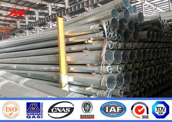 Customized height 16m 4mm Thickness 345Mpa Steel Utility Pole For African Distribution Line supplier