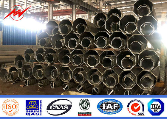 11.8m 5mm Thickness Steel Transmission Poles Hot Dip Galvanized supplier