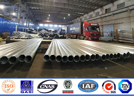 Polygon Single Circuit 18m Electric Power Pole For Distribution Line Project supplier