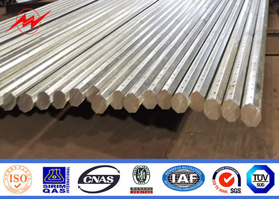 11.8m 5mm Thickness Steel Transmission Poles Hot Dip Galvanized supplier